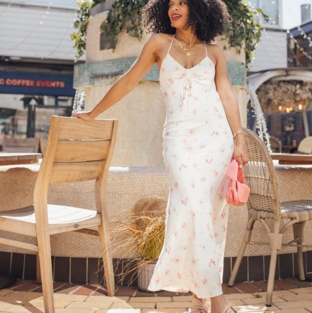 Zara floral viscose dress